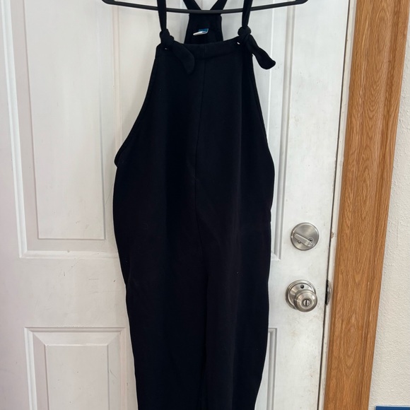Black Maternity Jumpsuit with Tie-Strap - Picture 2 of 2